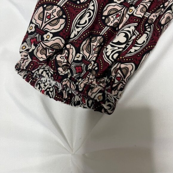 Burgundy Print Max Studio dress Size small - Picture 5 of 8